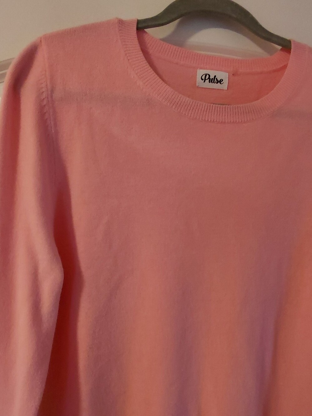 Vtg Peach Sorbet Color Whimsical Crew Neck Sweater Size Med/ Large